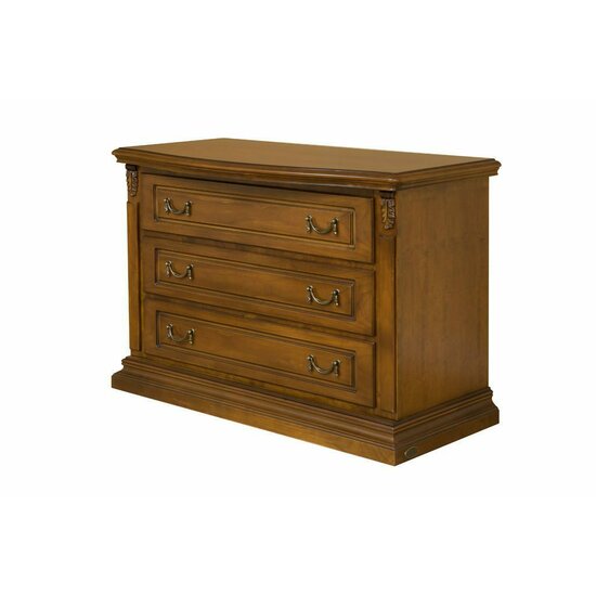 Comodă Diana 3S, trei sertare, masiv fag + panel + MDF furniruit nuc, 118x55x78 h cm, finisaj la alegere picture - 2