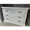 Comodă Diana, cu 3 sertare spațioase, design elegant, material lemn masiv și MDF, 118x78x55 cm, alb picture - 1