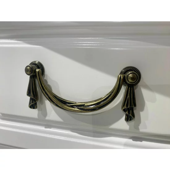 Comodă Diana, cu 3 sertare spațioase, design elegant, material lemn masiv și MDF, 118x78x55 cm, alb picture - 2