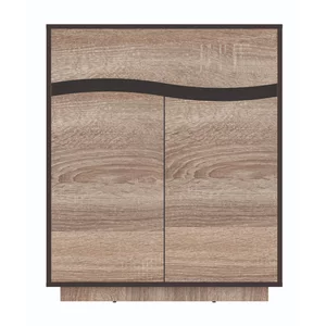 Comodă Geneva 1S2D, 1 sertar + 2 uși, design modern, structură PAL melaminat, detalii Wenge, 106.5x40x90 cm, Sonoma Trufă