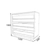 Comodă Geneva 3 Sertare Design Elegant, PAL Laminat, 120x50x106.5 cm, Gri Grafit și Stejar Craft Alb picture - 2