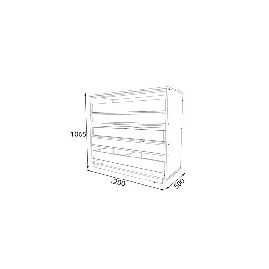 Comodă Geneva 3 Sertare Design Elegant, PAL Laminat, 120x50x106.5 cm, Gri Grafit și Stejar Craft Alb picture - 2