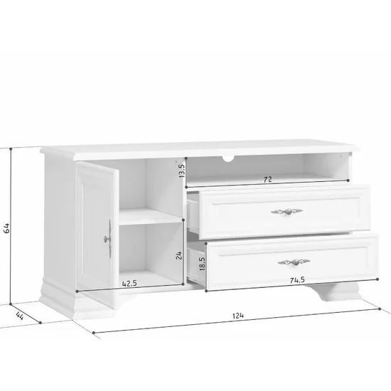 Comoda Idento TV 1D2S, alpin alb picture - 3