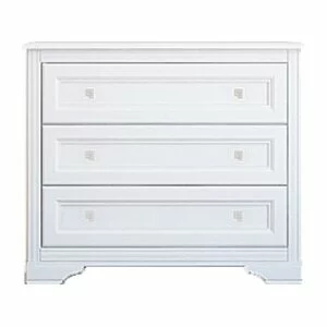 Comodă Kleo 3S, 3 sertare spațioase, MDF și PAL melaminat, 103x45x89 cm, alb