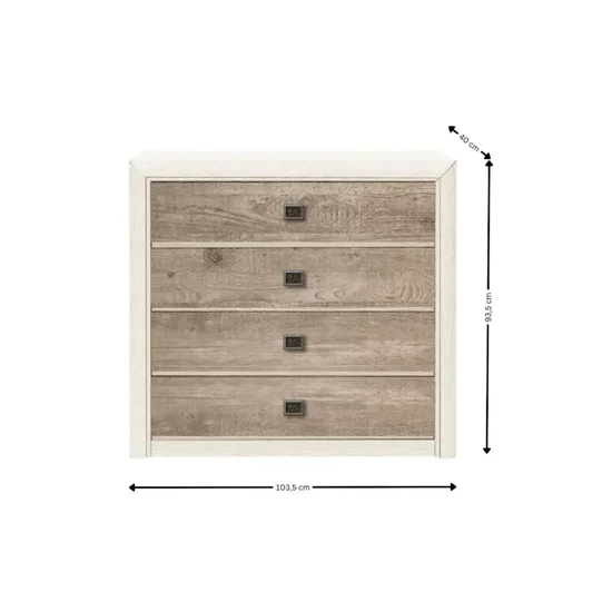 Comoda Koen II KOM4S 103,5x40x93,5 cm Pin Arizona/ Stejar Nava picture - 2