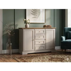Comoda Kora 2D 4DR, cashmere - 127 x 46 x 96.5 cm, MDF si PAL melaminat de inalta calitate