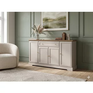 Comoda Kora 4D 1DR, cashmere - 168x48x96.5 cm, MDF si PAL melaminat de inalta calitate