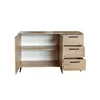 Comodă Kos cu 3 sertare și un dulap, finisaj stejar și detalii moderne, 138x41x86 cm picture - 2