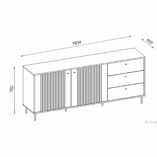 Comodă Large Tiramisu KOM2D3S – 2 Uși și 3 Sertare picture - 6
