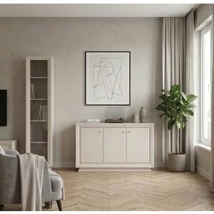 Comoda Largo KOM 3D cu trei dulapuri 151,5x38x96 cm h culoare cashmire