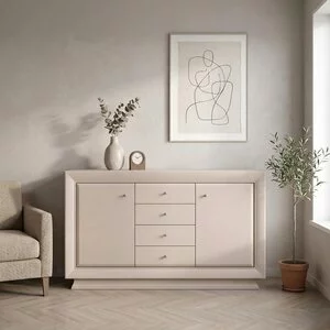 Comoda Largo KOM2S4S cu 2 usi si 4 sertare 151,5x38x96 cm h culoare cashmire