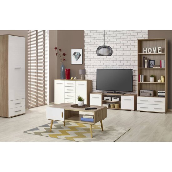 Comoda Lima km 4 116x40x82 cm Alb-Sonoma picture - 2