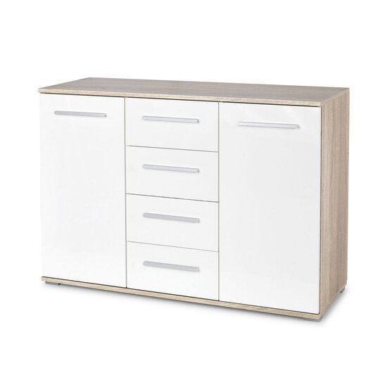 Comoda Lima km 4 116x40x82 cm Alb-Sonoma picture - 1