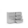 Comodă Megy 6S, elegantă cu 6 sertare, finisaj gri lucios, 81.1x108.3x40 cm picture - 2
