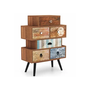 Comodă Mezo KM2, spațiu depozitare generos, PAL laminat, 63x29x85 cm, multicolor