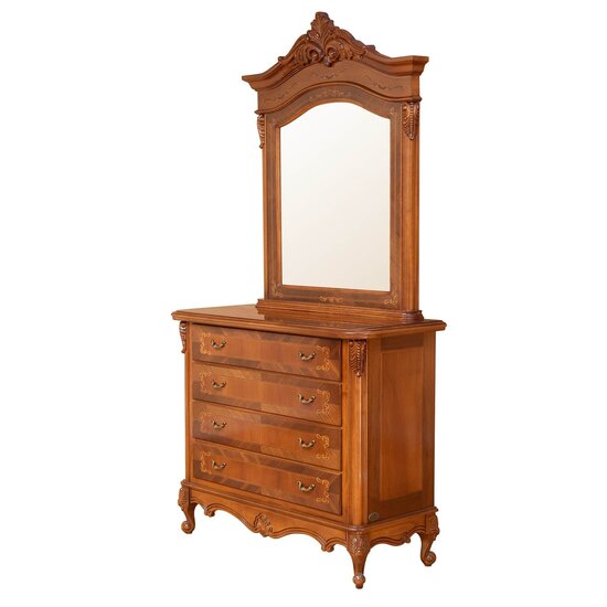 Comodă Milly, 4 sertare, structură lemn masiv + PAL, design elegant, 117x50x99 cm, personalizabil picture - 2