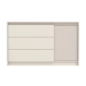 Comodă Monaco, 3 sertare cu sistem push-to-open, PAL melaminat, 136x84x46 cm, Casmir