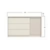 Comodă Monaco, 3 sertare cu sistem push-to-open, PAL melaminat, 136x84x46 cm, Casmir picture - 2