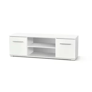 Comodă RTV1 Lima, design minimalist, PAL laminat, 137x40x44 cm, alb