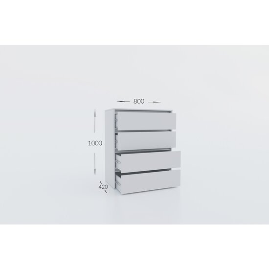 Comodă cu sertare Idea Artisan, 5 sertare spațioase, structură PAL melaminat + MDF, 100x80x42 cm, personalizabil picture - 8