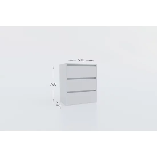 Comodă cu sertare Idea Artisan, design compact, 3 sertare, PAL melaminat + MDF, 76x60x42 cm, personalizabil picture - 5