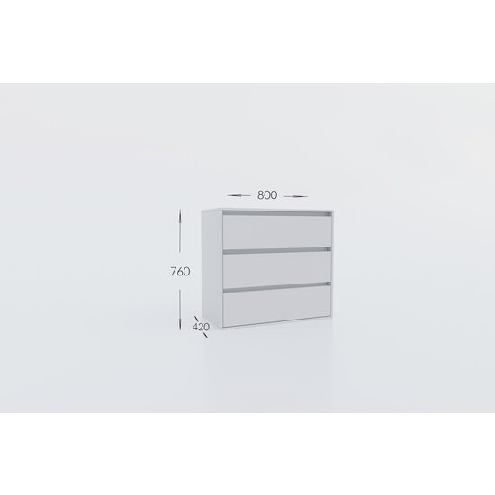 Comodă cu sertare Idea Artisan, spațiu depozitare generos, 4 sertare, PAL melaminat + MDF, 76x80x42 cm, personalizabil picture - 7