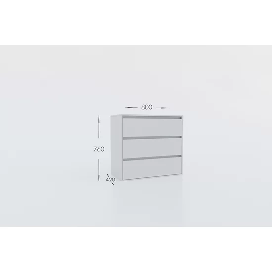 Comodă cu sertare Idea Artisan, spațiu depozitare generos, 4 sertare, PAL melaminat + MDF, 76x80x42 cm, personalizabil picture - 7