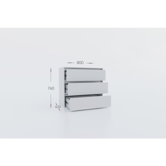 Comodă cu sertare Idea Artisan, spațiu depozitare generos, 4 sertare, PAL melaminat + MDF, 76x80x42 cm, personalizabil picture - 8