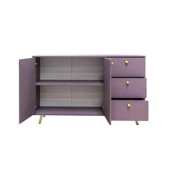 Comodă Siena, design simplu și funcțional, PAL melaminat, 140x41x86 cm, Violet picture - 5