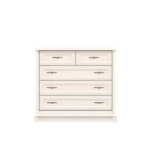 Comoda Sonata new, design elegant, 5 sertare structură PAL laminat + MDF, glisiere cu bile, 101x44.5x90.5 cm, cashmere