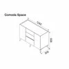 Comodă Space -  alb - 110.2x48x87.3 cm,  modernă, PAL melaminat, 4 sertare și 2 dulapuri picture - 2