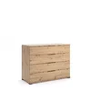 Comodă Teddy, 3 sertare spațioase, finisaj stejar natural, 83.5x110x47 cm picture - 1