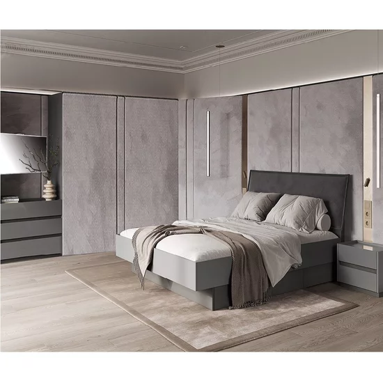 Comodă Teo, cu 3 sertare încăpătoare, design minimalist, material PAL și MDF, 72.5x100x46.5 cm, gri picture - 2