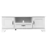 Comodă TV Idento RTV2D1S, design clasic cu sertare spațioase și spațiu deschis, PAL laminat și MDF, 144x44x54 cm, alb alpin picture - 1