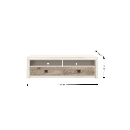 Comodă TV Koen II RTV2S Modernă, PAL Laminat, 150x56.5x44.5 cm, Pin Arizona și Stejar Nava picture - 2