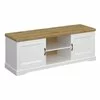 Comodă TV RIVA RTV 2D1S, Alb cu Top Natur, 2 Uși și 1 Sertar, 153 cm picture - 1