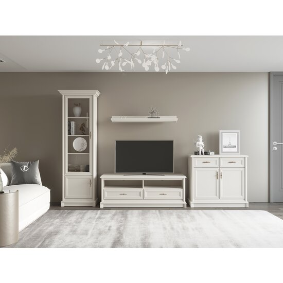 Comodă TV Sonata, design elegant, 2 sertare + 1 nișă, structură PAL laminat + MDF, glisiere cu bile, 130x55x54 cm picture - 3
