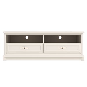 Comodă TV Sonata new, design elegant, 2 sertare + 1 nișă, structură PAL laminat + MDF, glisiere cu bile, 150x55x54 cm, Cashmire