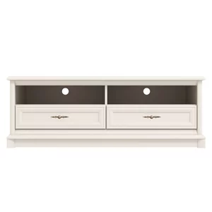 Comodă TV Sonata new, design elegant, 2 sertare + 2 nișe, structură PAL laminat + MDF, glisiere cu bile, 150x55x54 cm, Cashmire