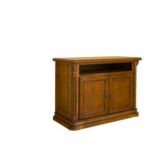 Comodă TV Sonia din lemn masiv fag, panel și MDF, furniruită cu furnir de nuc, 117,5x51,3x83,5 cm picture - 2