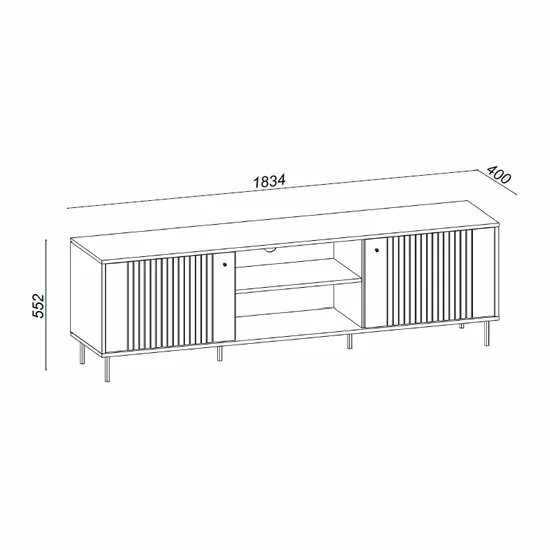 Comodă TV Tiramisu RTV2D – 2 Uși și Nișă Media, 153 cm picture - 7