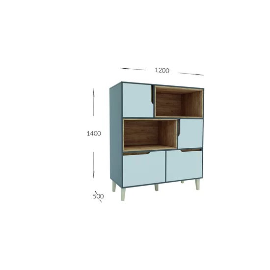 Comodă Wood, 3 sertare spațioase, structură PAL melaminat + MDF, 120x140x50 cm, personalizabil picture - 3