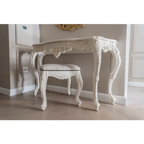 Consolă Vicky, design clasic cu detalii sculptate manual, lemn masiv și MDF, 130x42x79 cm, culoare personalizabilă picture - 4