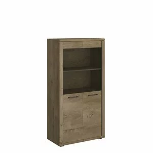 Vitrină CORDAN 2W – Dulap vitrină modern cu 2 uși și rafturi | 80,2x156,5x41 cm