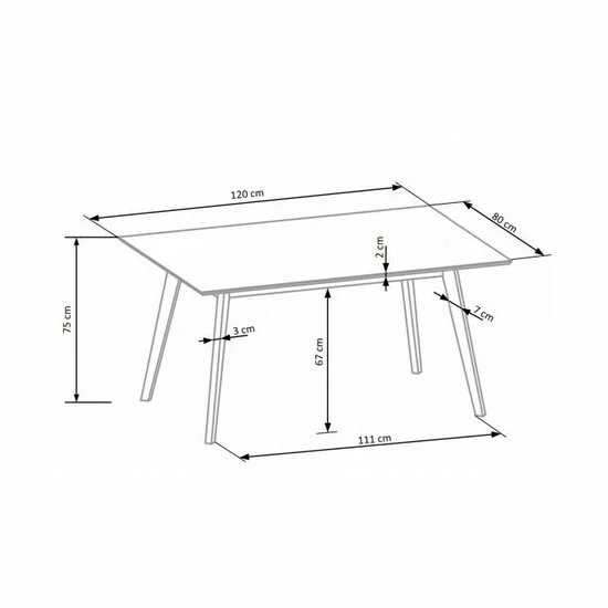 Set masă Cordoba cu 4 scaune, lemn și pânză din cauciuc solid, 120x80x75 cm, stejar deschis cu tapițerie mokate picture - 5