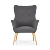 Fotoliu Cotto tapițat din stofă și lemn masiv, 73x76x99 cm, gri închis picture - 2