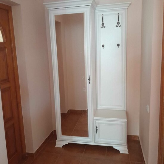 Cuier Idento cu oglindă 110 P/L, MDF și PAL, spațiu depozitare, 115.5x44x210 cm, alb alpin picture - 5