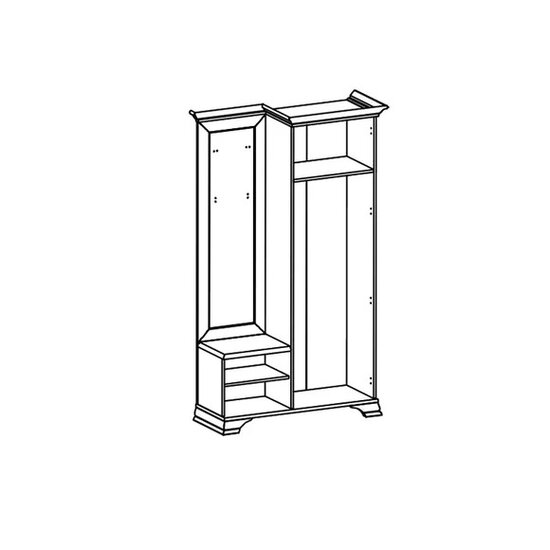 Cuier Idento cu oglindă 110 P/L, MDF și PAL, spațiu depozitare, 115.5x44x210 cm, alb alpin picture - 2