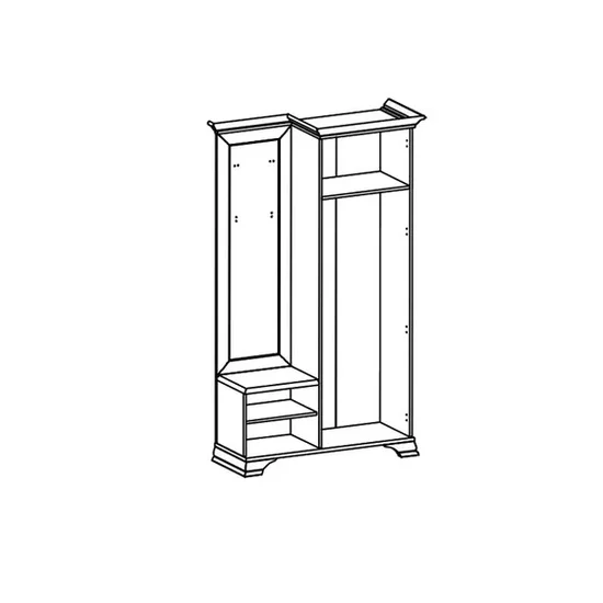 Cuier Idento cu oglindă 110 P/L, MDF și PAL, spațiu depozitare, 115.5x44x210 cm, alb alpin picture - 2