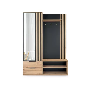 Cuier Lugo,negru - 140x40x200 cm, design modern, PAL melaminat